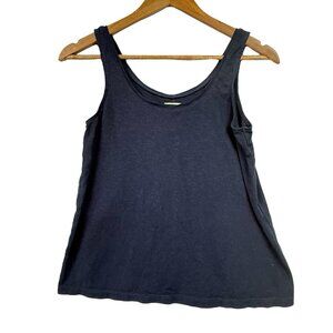 Faherty Tank Top Womens XS White Navy Blue Relaxed Boho